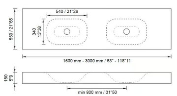 AQUATICO SYSTEM - Wall-mounted double round Solid Surface washbasin by MOMA Design - view 3